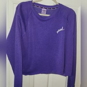 Victoria Secret's PINK Large purple cropped long sleeve